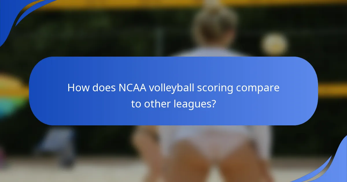 How does NCAA volleyball scoring compare to other leagues?