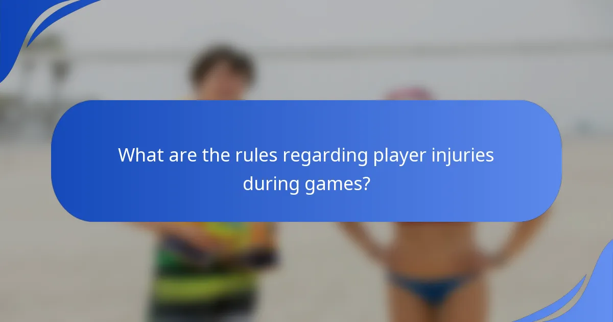 What are the rules regarding player injuries during games?