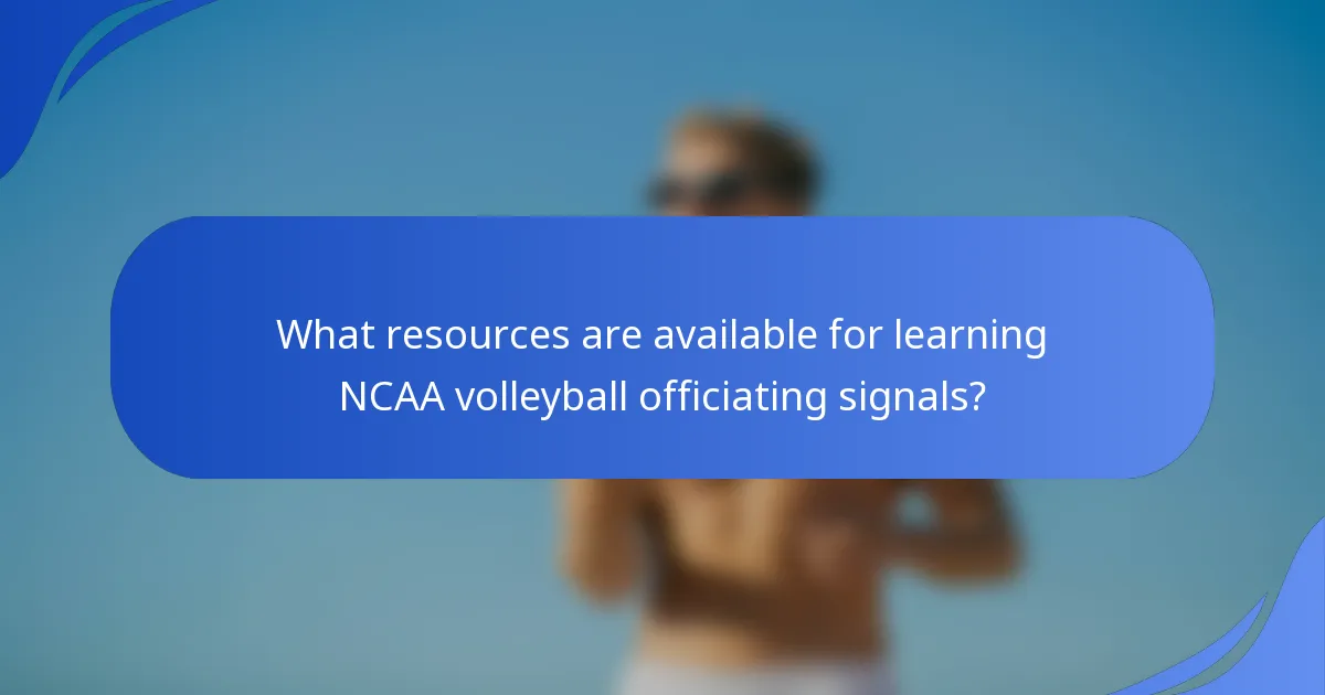 What resources are available for learning NCAA volleyball officiating signals?